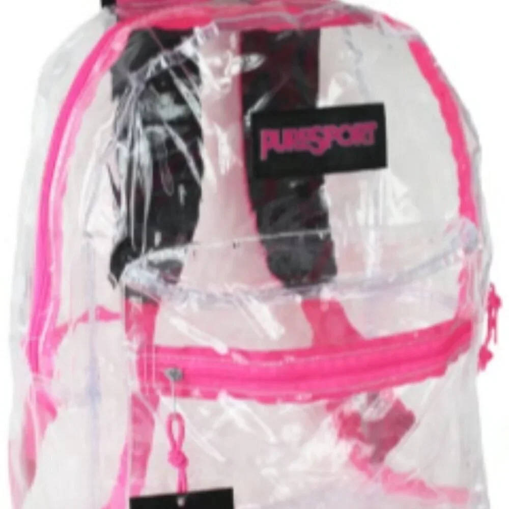 Clear Backpack Pink 17